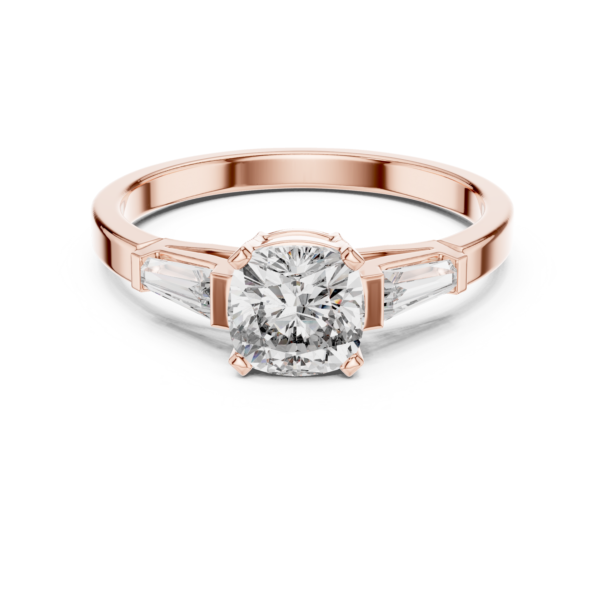 Round Side Stone Lab Grown Diamond Ring