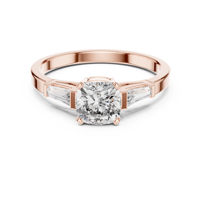 Round Side Stone Lab Grown Diamond Ring