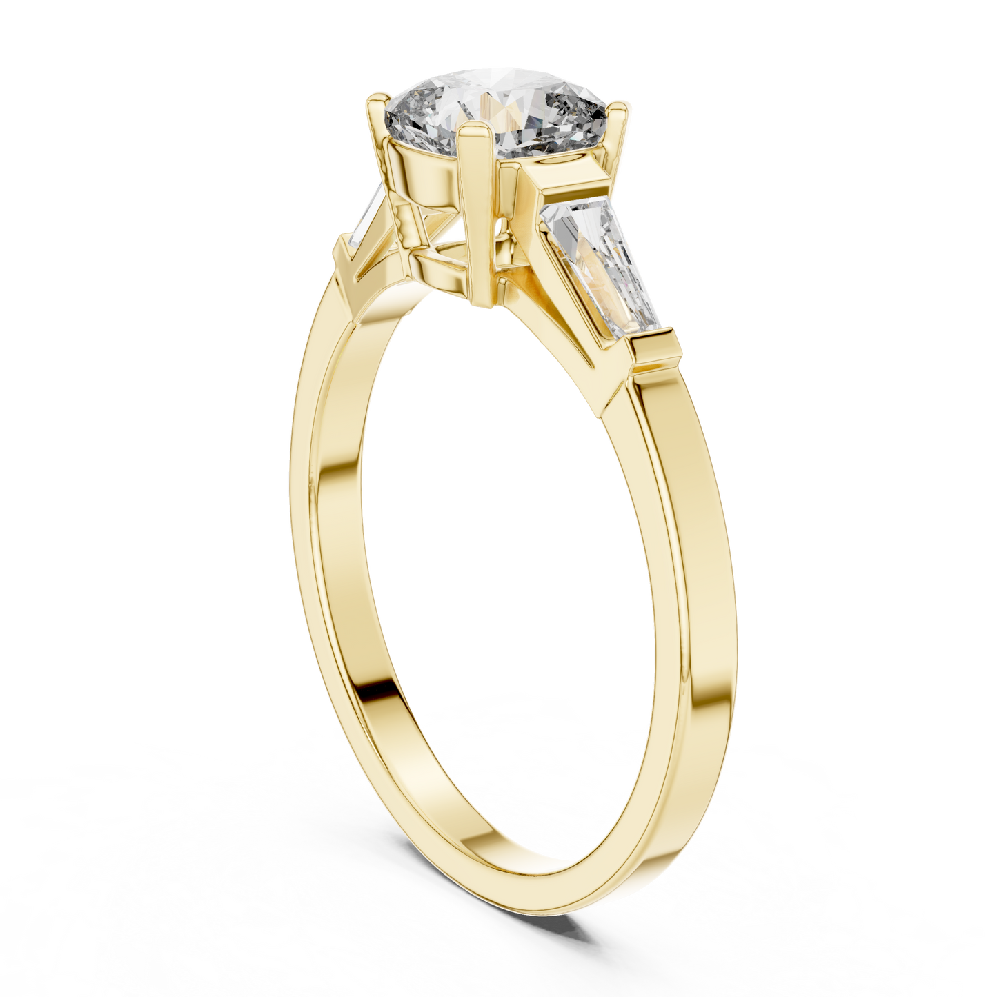 Round Side Stone Lab Grown Diamond Ring