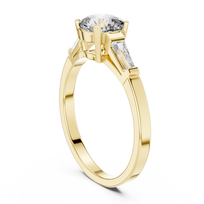 Round Side Stone Lab Grown Diamond Ring