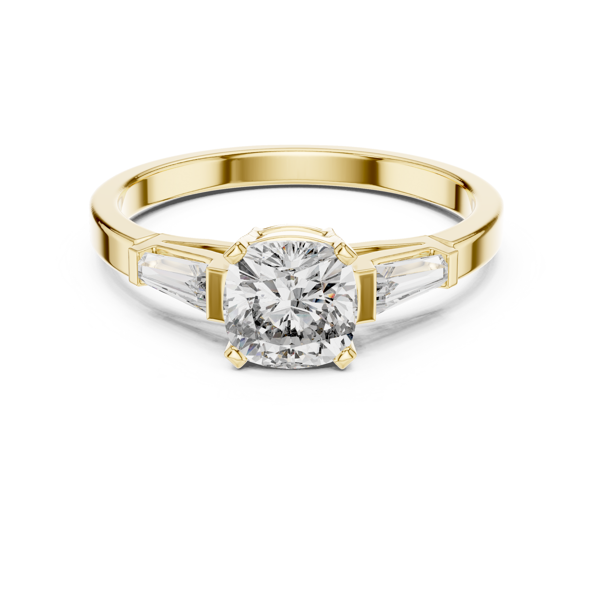 Round Side Stone Lab Grown Diamond Ring