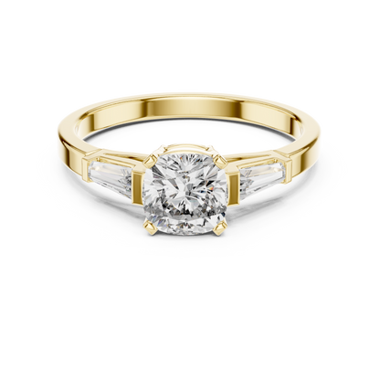 Round Side Stone Lab Grown Diamond Ring