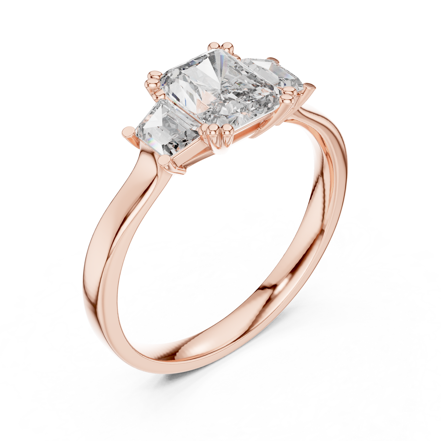 Mixed Shape Lab Grown Diamond Side Stone Ring