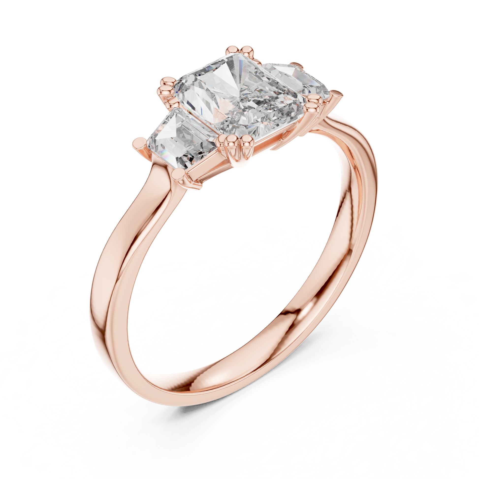 Mixed Shape Lab Grown Diamond Side Stone Ring