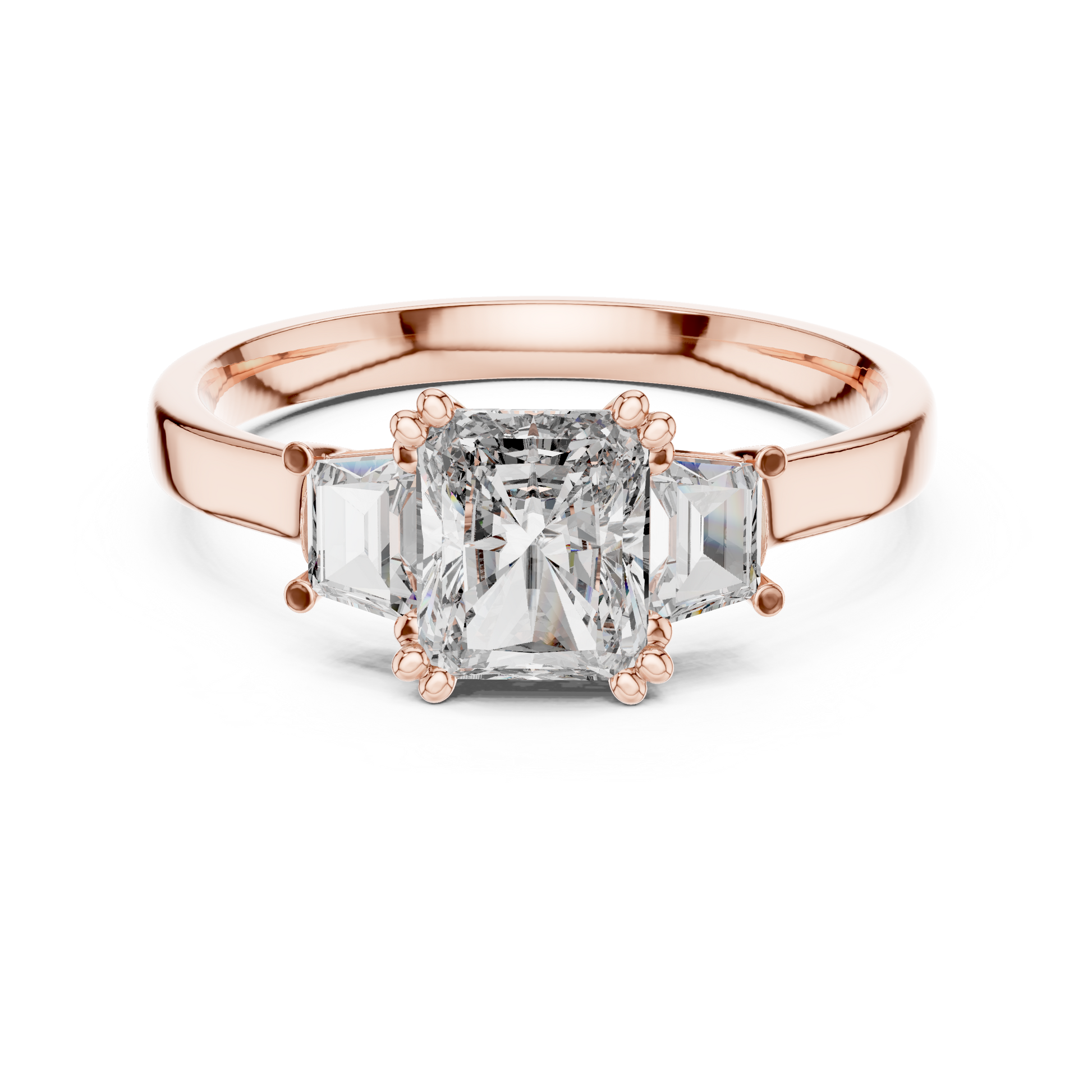 Mixed Shape Lab Grown Diamond Side Stone Ring