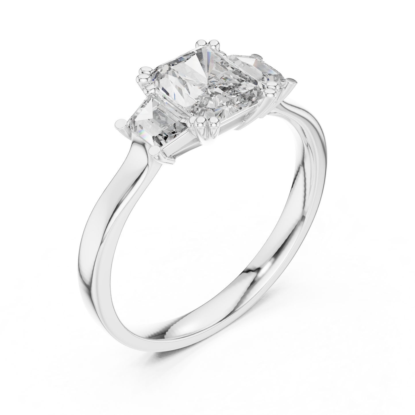 Mixed Shape Lab Grown Diamond Side Stone Ring