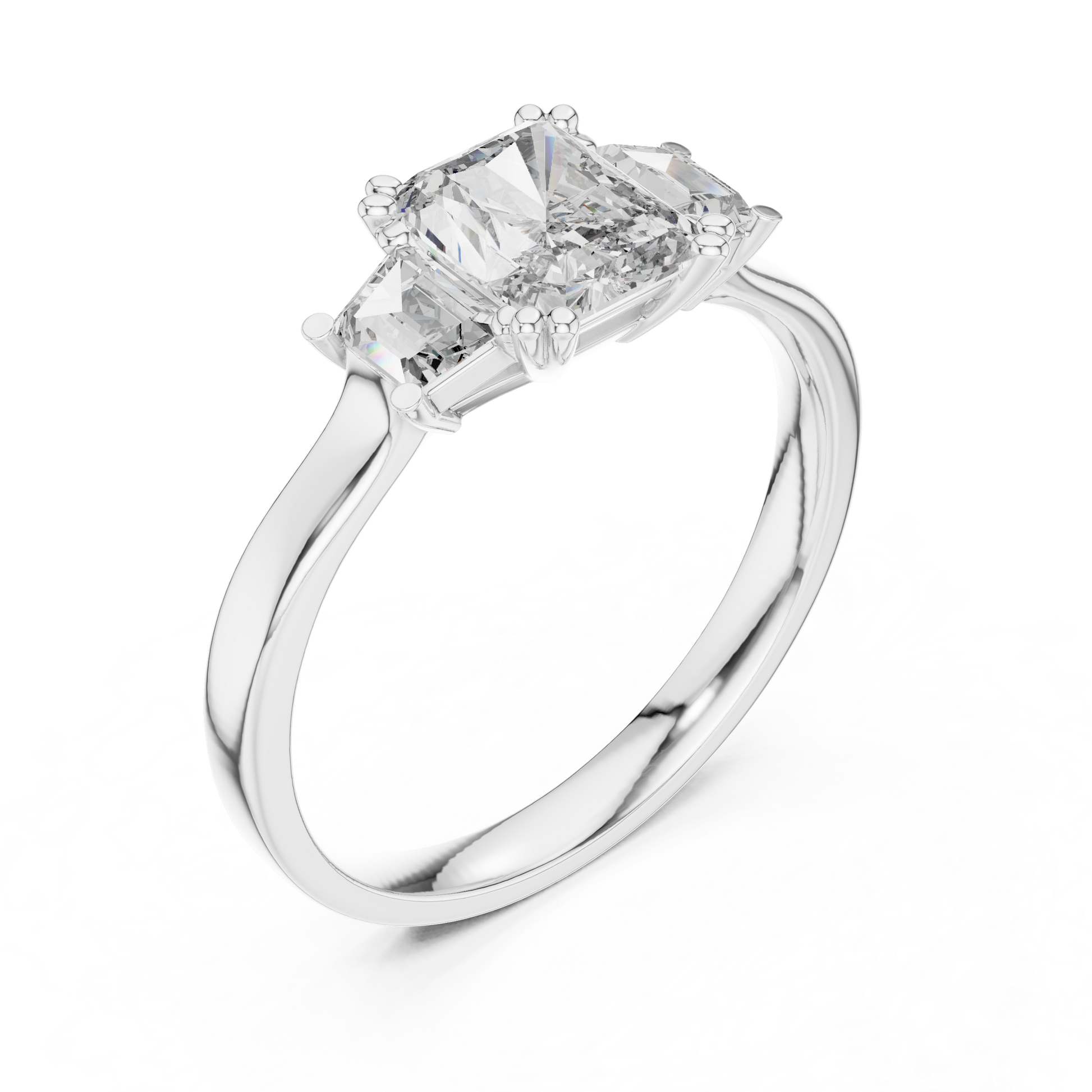 Mixed Shape Lab Grown Diamond Side Stone Ring