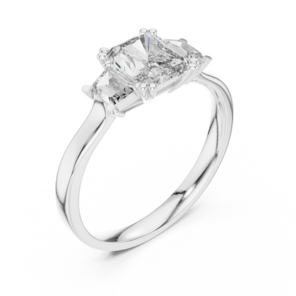 Mixed Shape Lab Grown Diamond Side Stone Ring