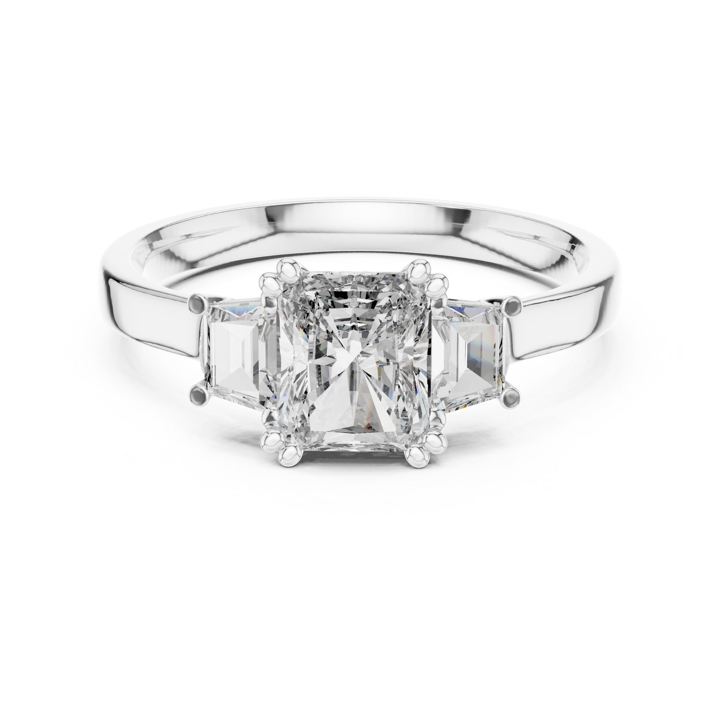 Mixed Shape Lab Grown Diamond Side Stone Ring