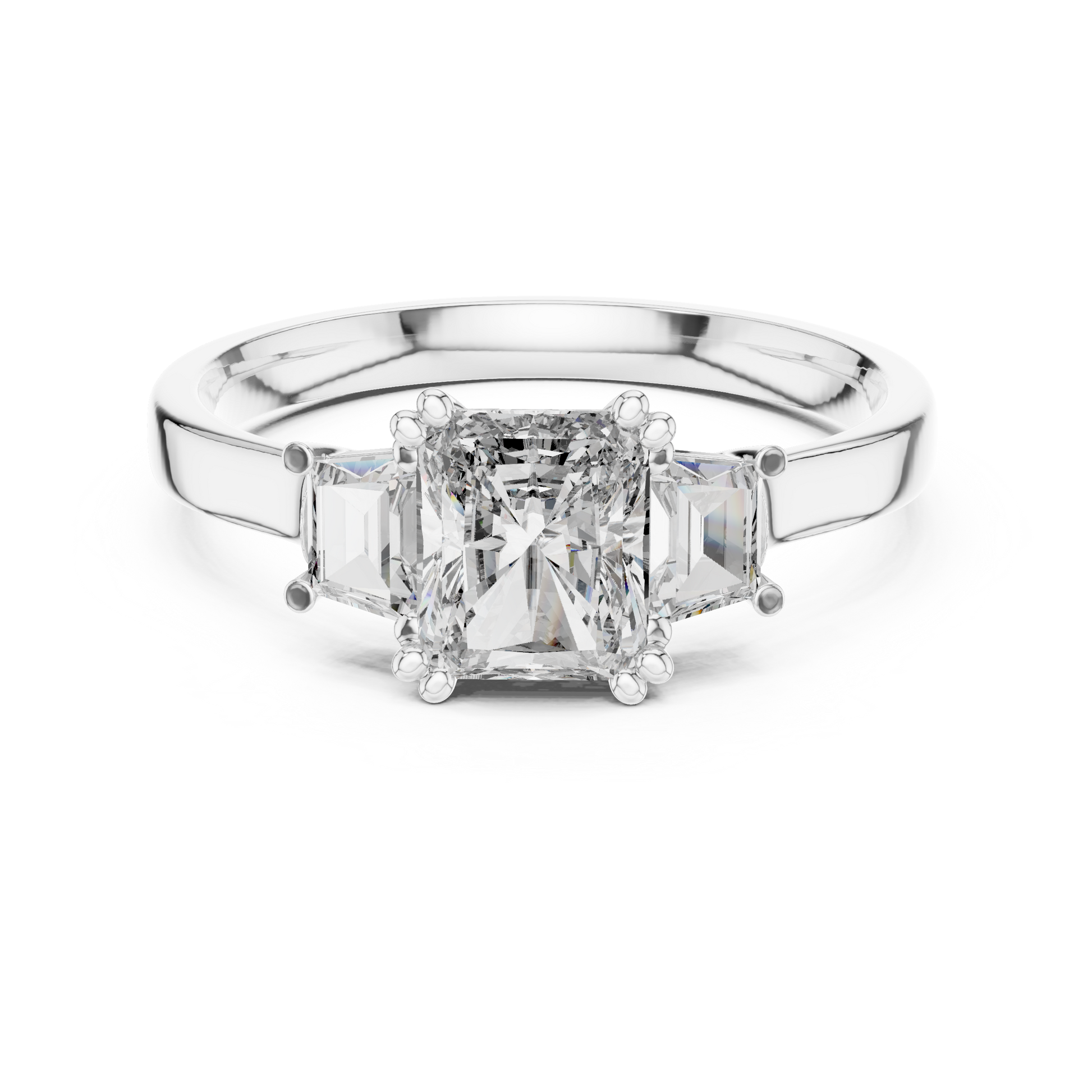 Mixed Shape Lab Grown Diamond Side Stone Ring