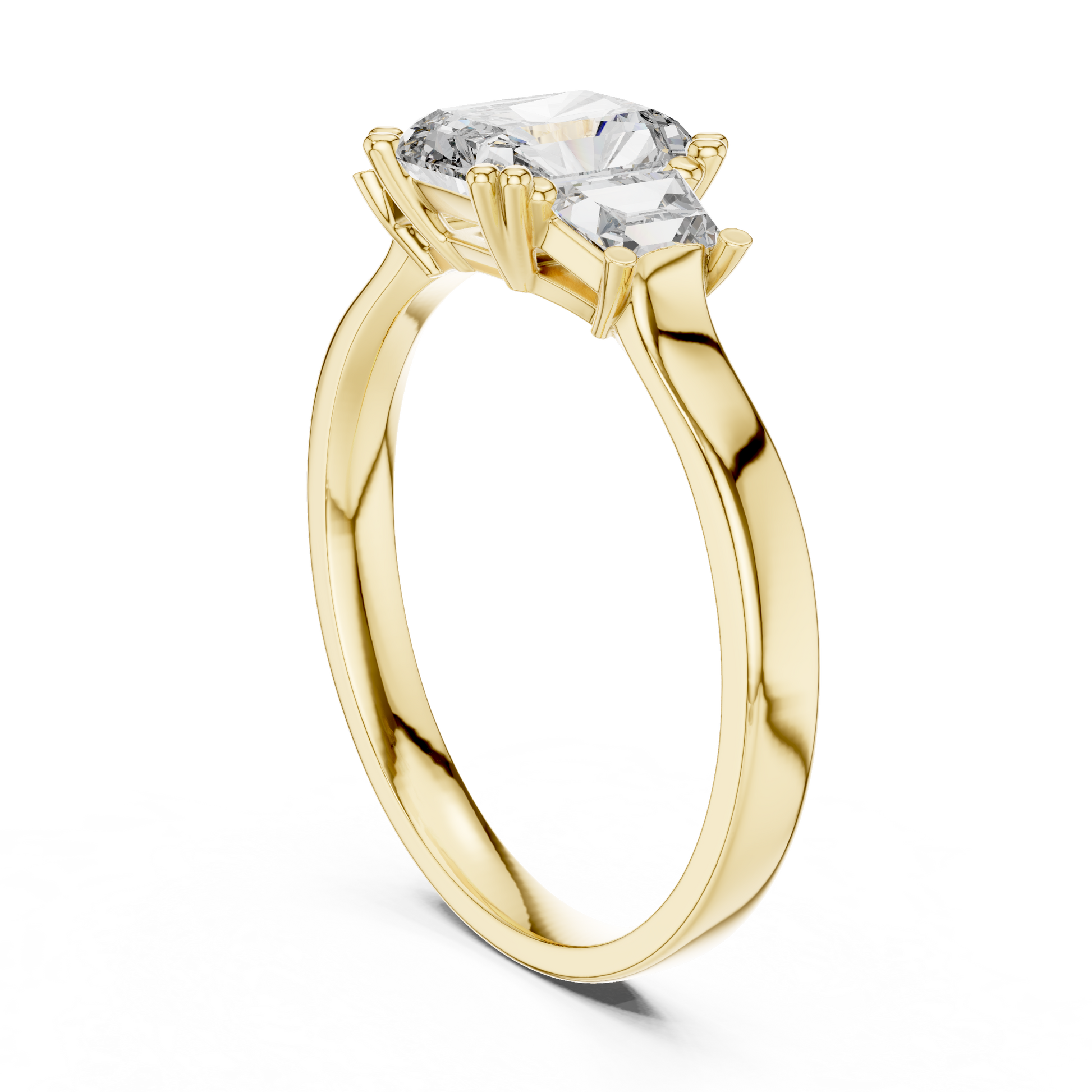 Mixed Shape Lab Grown Diamond Side Stone Ring