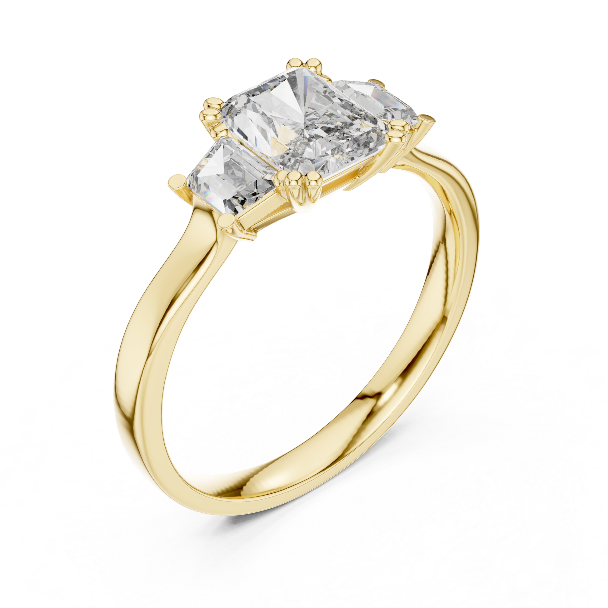 Mixed Shape Lab Grown Diamond Side Stone Ring