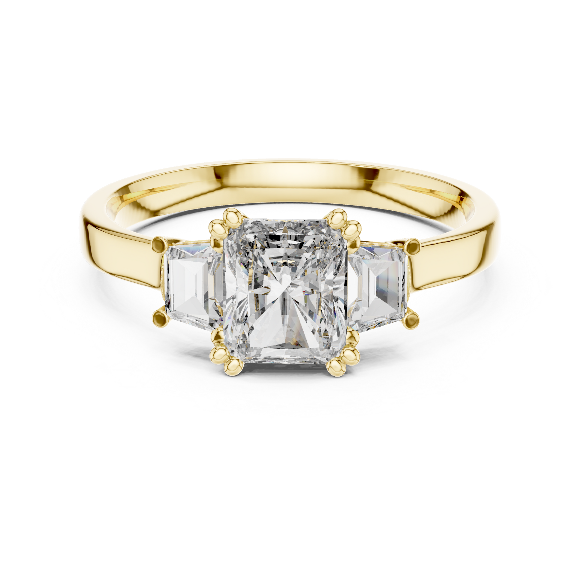 Mixed Shape Lab Grown Diamond Side Stone Ring