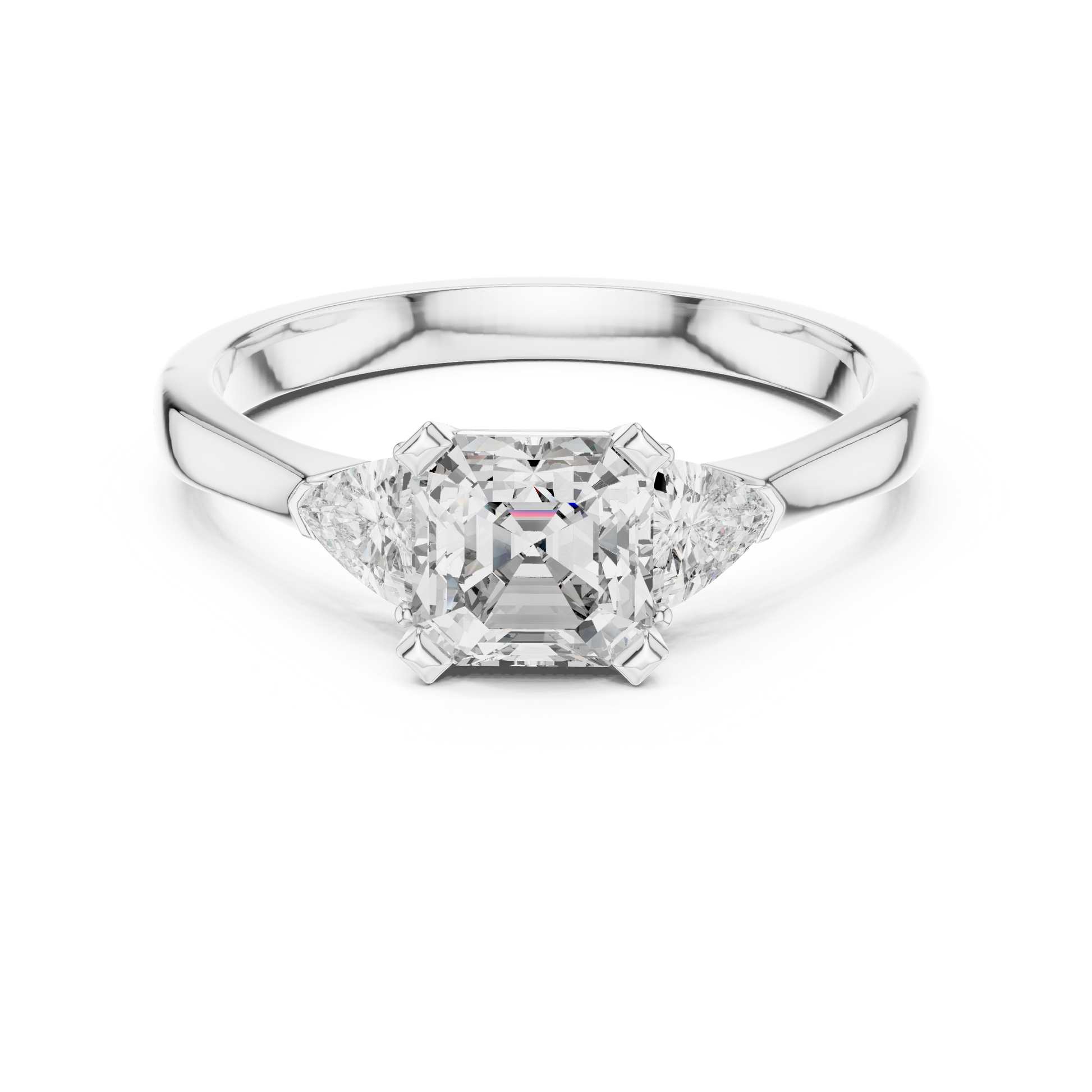 Mixed Shape Lab Grown Diamond Side Stone Ring