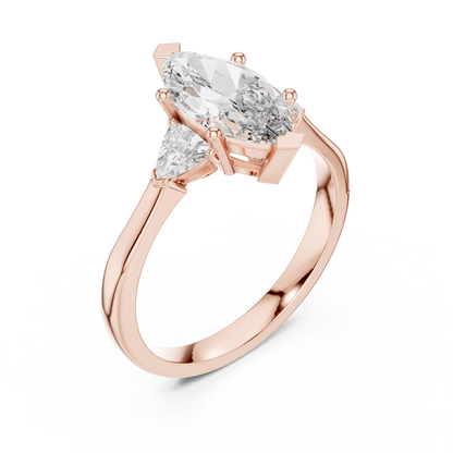 Mixed Shape Lab Grown Diamond Side Stone Ring