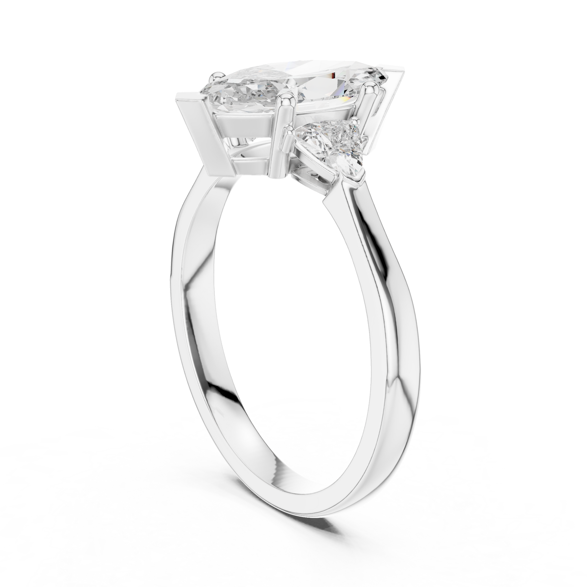Mixed Shape Lab Grown Diamond Side Stone Ring