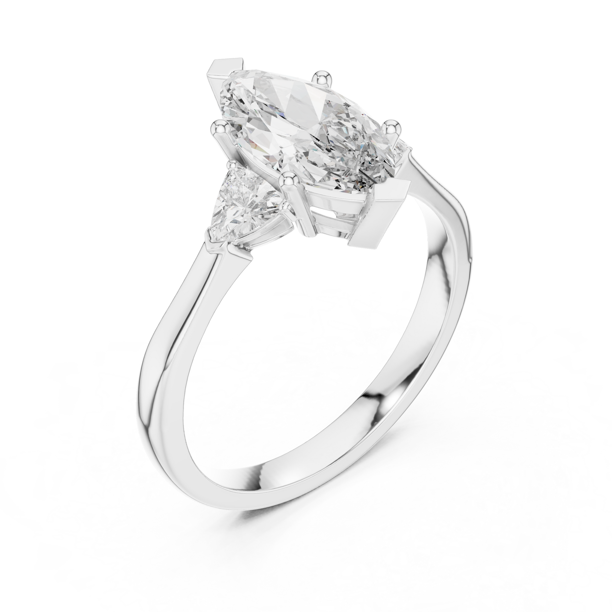 Mixed Shape Lab Grown Diamond Side Stone Ring