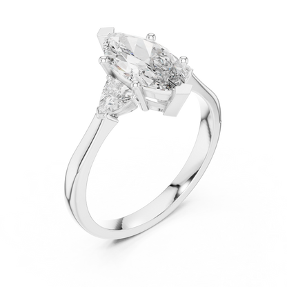 Mixed Shape Lab Grown Diamond Side Stone Ring