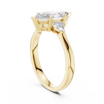 Mixed Shape Lab Grown Diamond Side Stone Ring