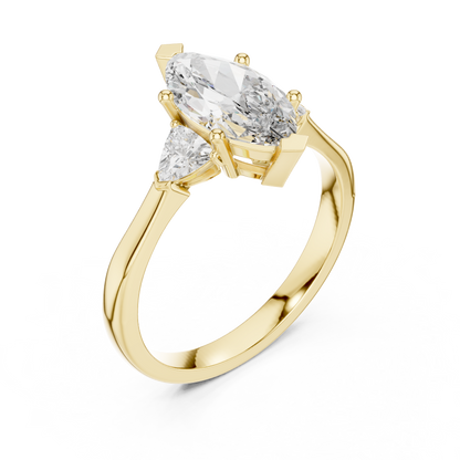 Mixed Shape Lab Grown Diamond Side Stone Ring