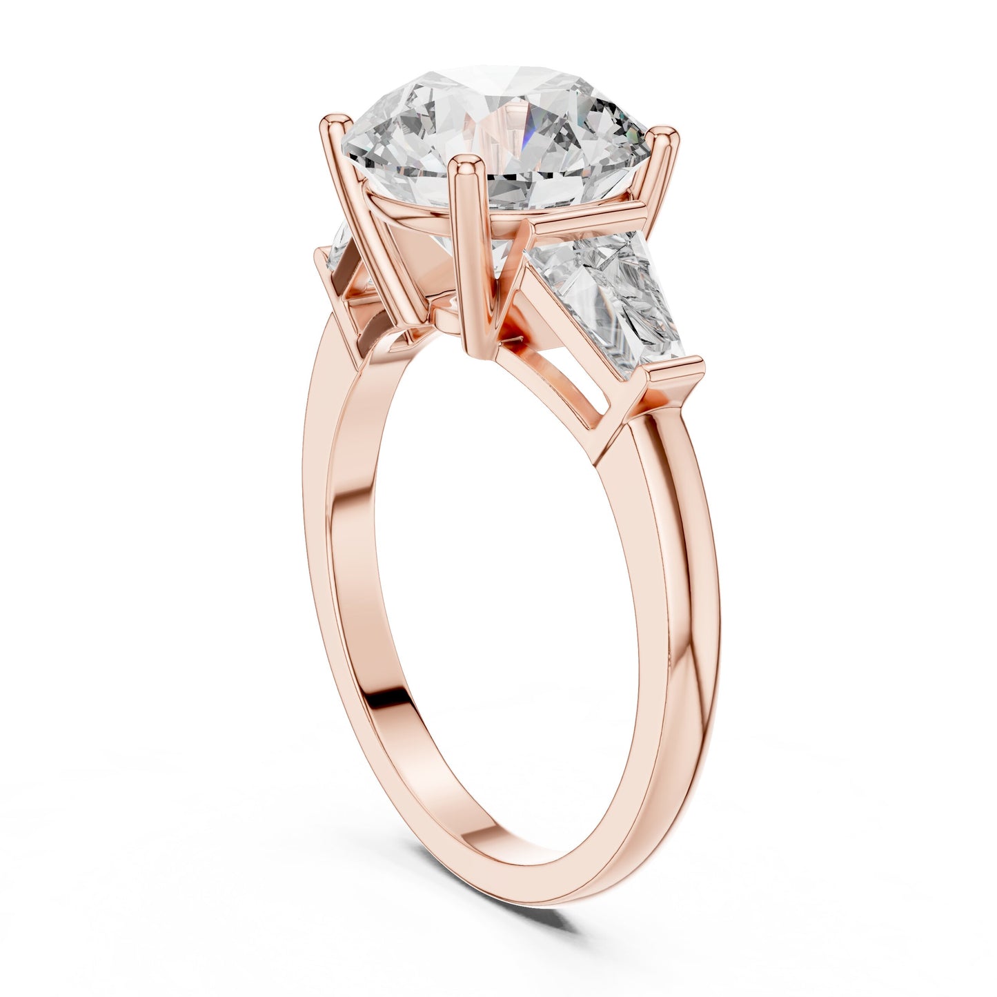 Round Three Stone Lab Grown Diamond Ring