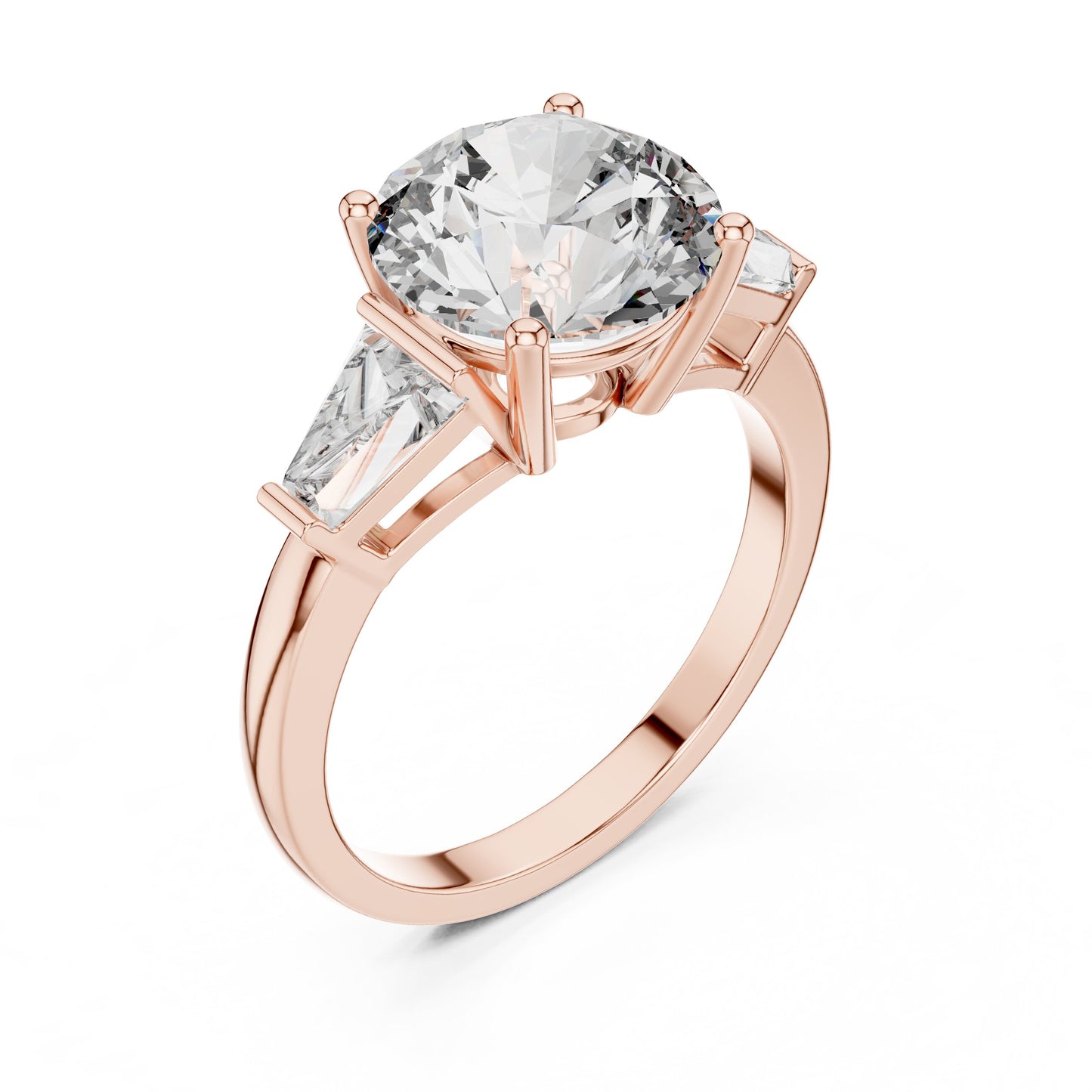 Round Three Stone Lab Grown Diamond Ring