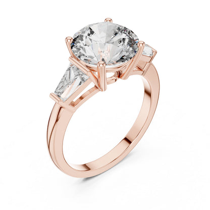 Round Three Stone Lab Grown Diamond Ring
