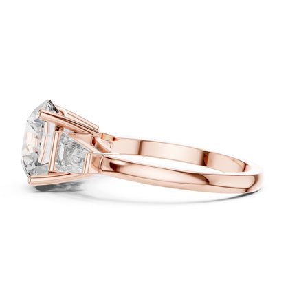 Round Three Stone Lab Grown Diamond Ring