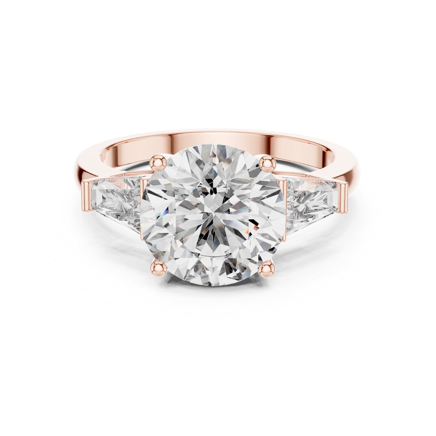 Round Three Stone Lab Grown Diamond Ring
