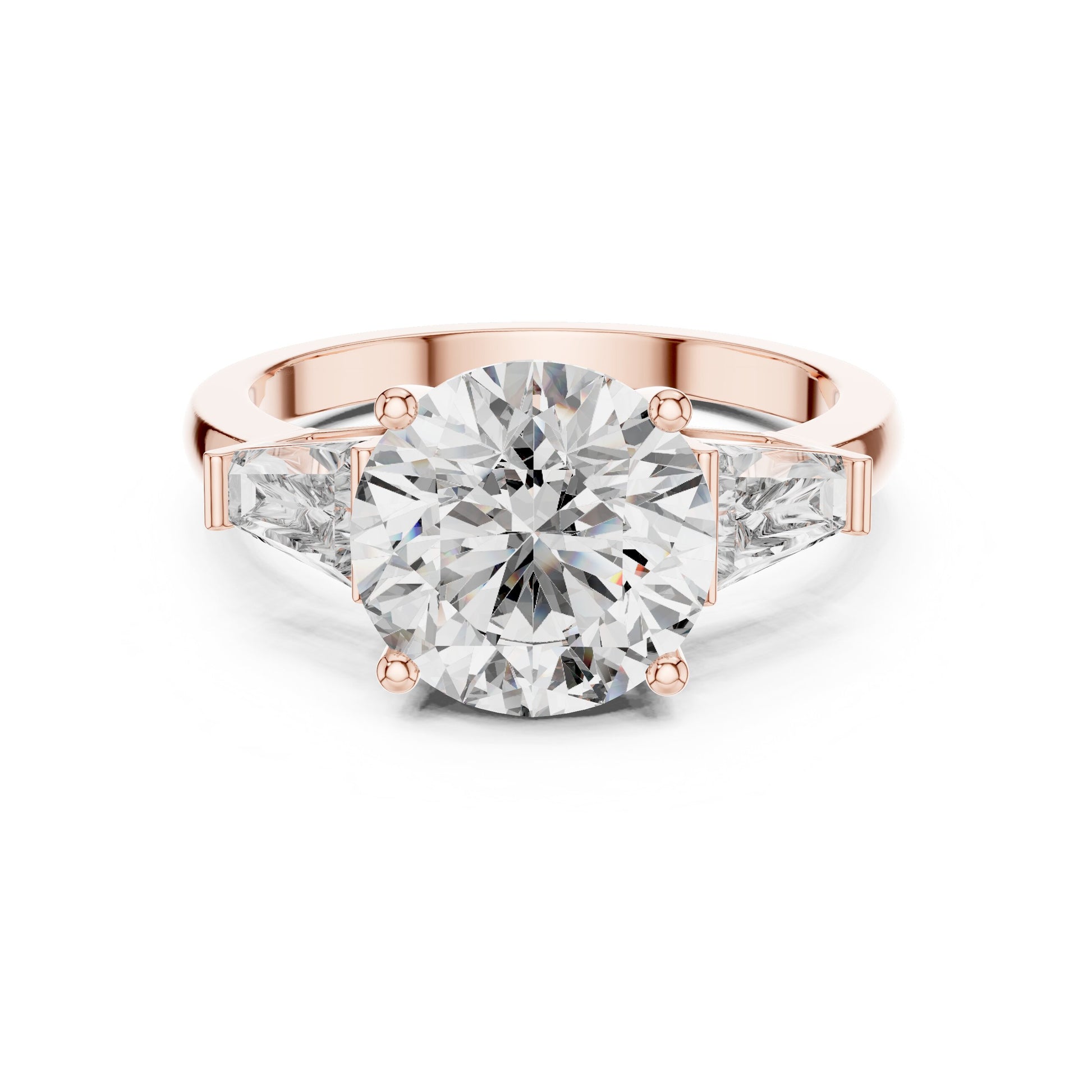 Round Three Stone Lab Grown Diamond Ring