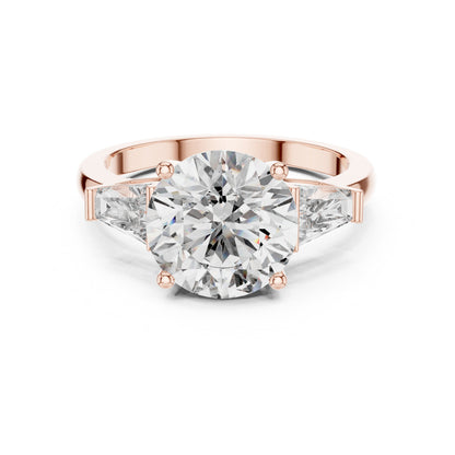 Round Three Stone Lab Grown Diamond Ring