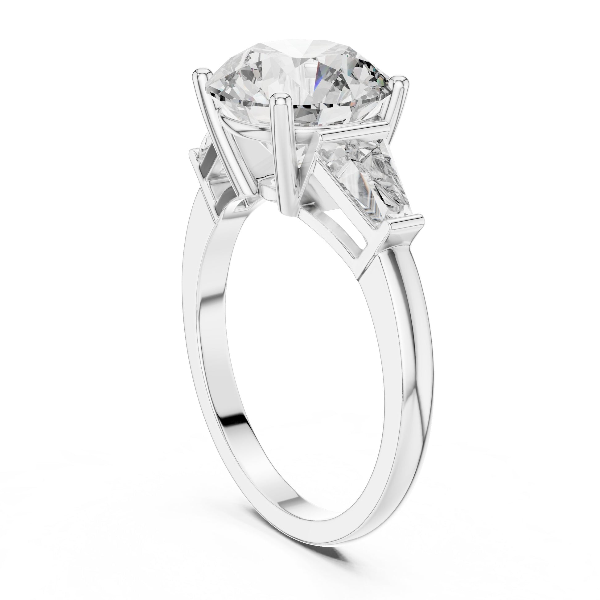Round Three Stone Lab Grown Diamond Ring