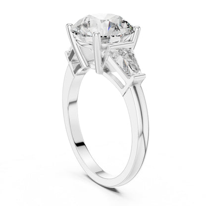 Round Three Stone Lab Grown Diamond Ring