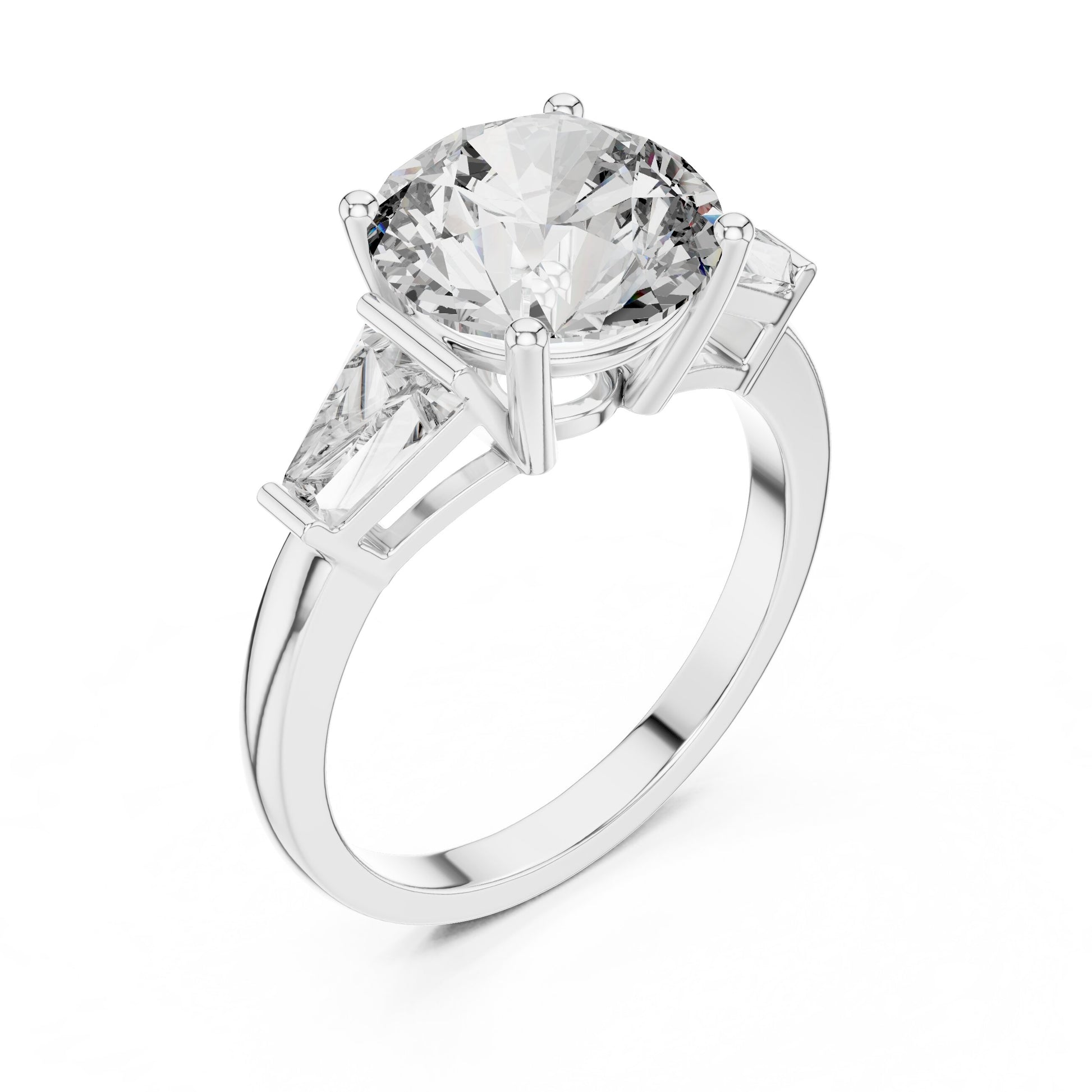 Round Three Stone Lab Grown Diamond Ring