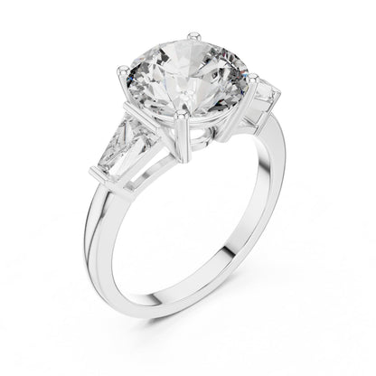 Round Three Stone Lab Grown Diamond Ring