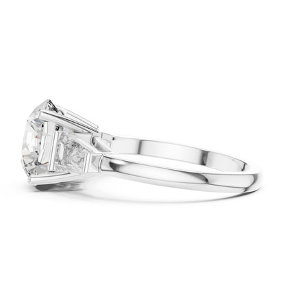 Round Three Stone Lab Grown Diamond Ring