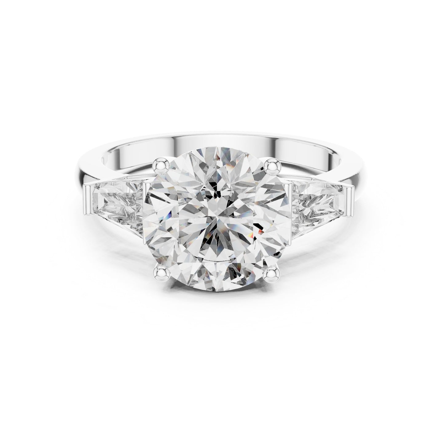 Round Three Stone Lab Grown Diamond Ring