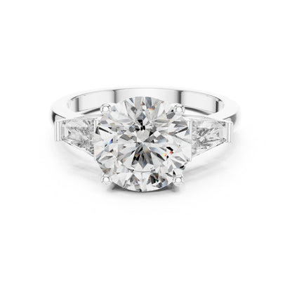 Round Three Stone Lab Grown Diamond Ring