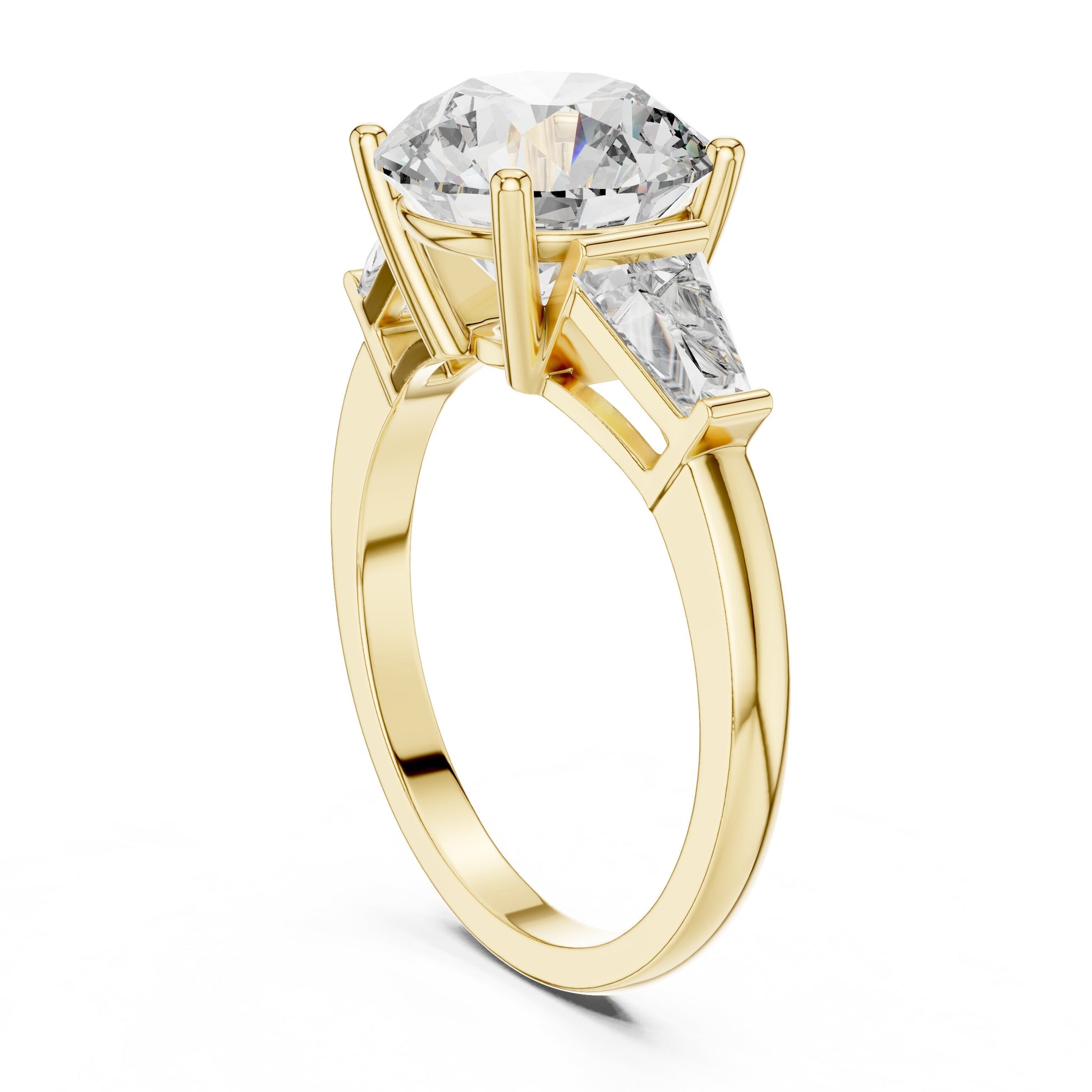 Round Three Stone Lab Grown Diamond Ring