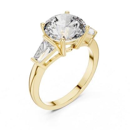 Round Three Stone Lab Grown Diamond Ring
