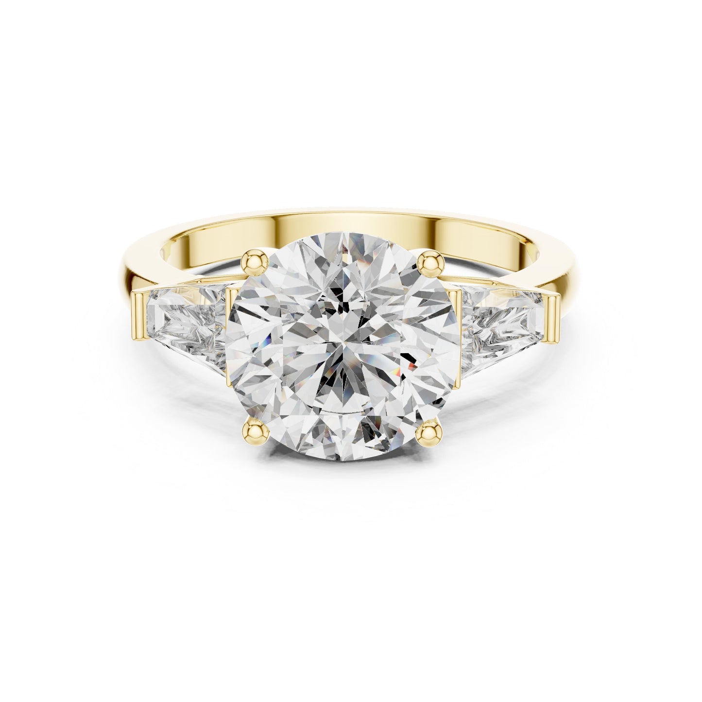 Round Three Stone Lab Grown Diamond Ring