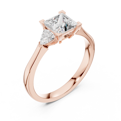 Mixed Shape Lab Grown Diamond Side Stone Ring