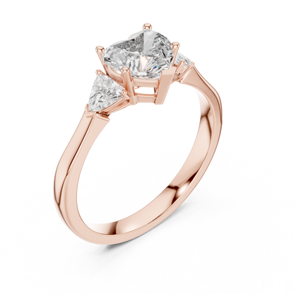 Mixed Shape Lab Grown Diamond Side Stone Ring