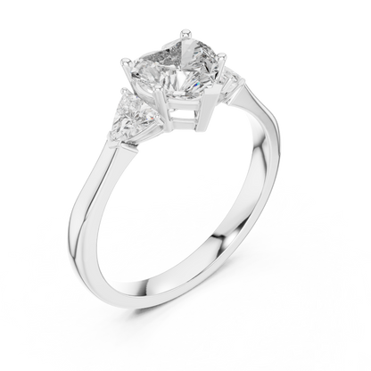 Mixed Shape Lab Grown Diamond Side Stone Ring