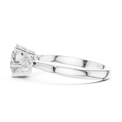 Mixed Shape Lab Grown Diamond Side Stone Ring
