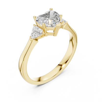Mixed Shape Lab Grown Diamond Side Stone Ring