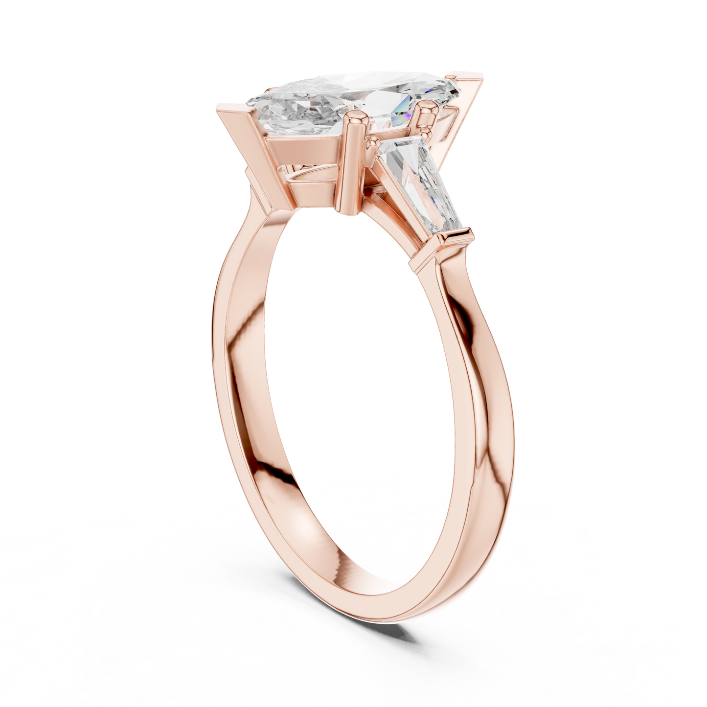 Pear Side Stone Lab Grown Diamond Ring