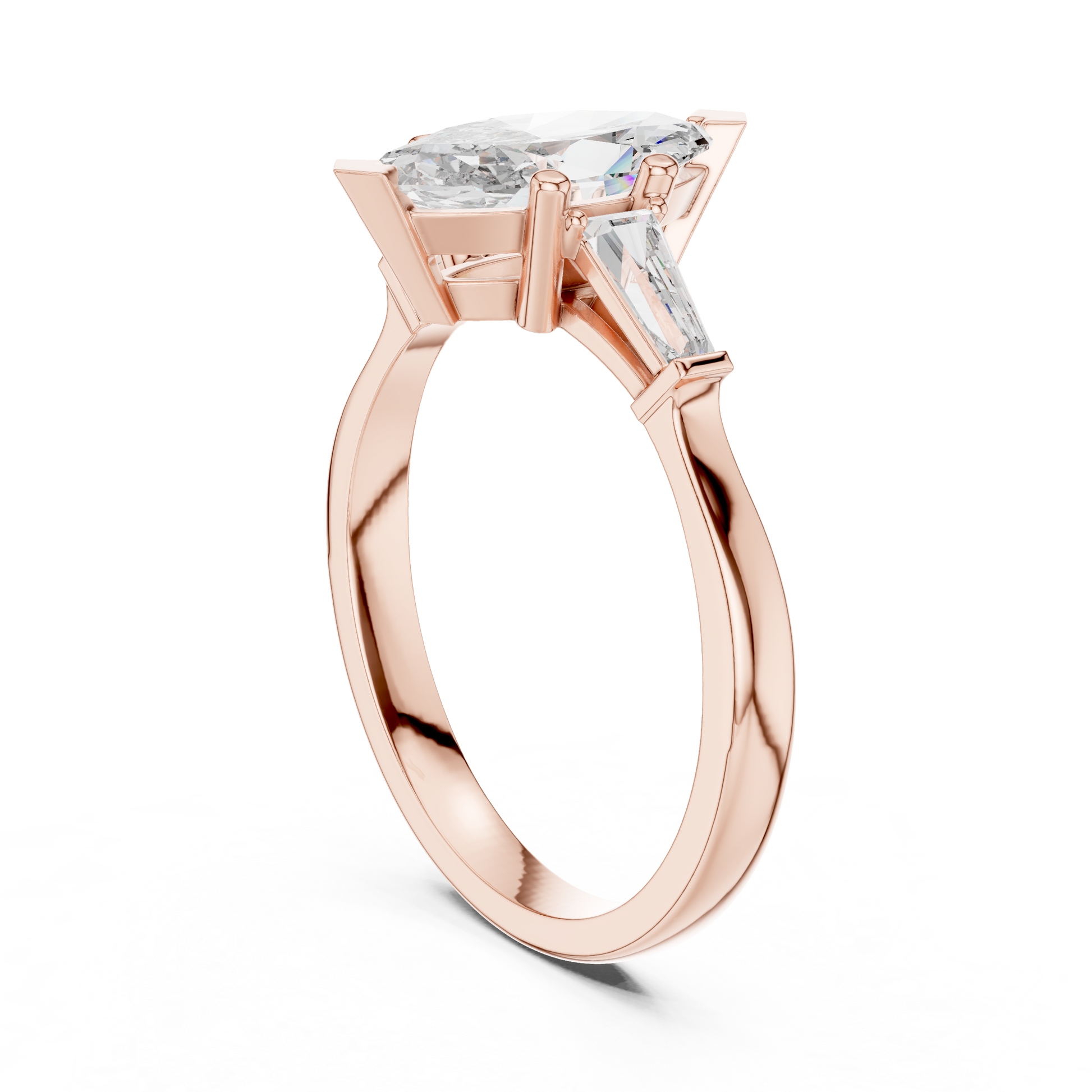 Pear Side Stone Lab Grown Diamond Ring