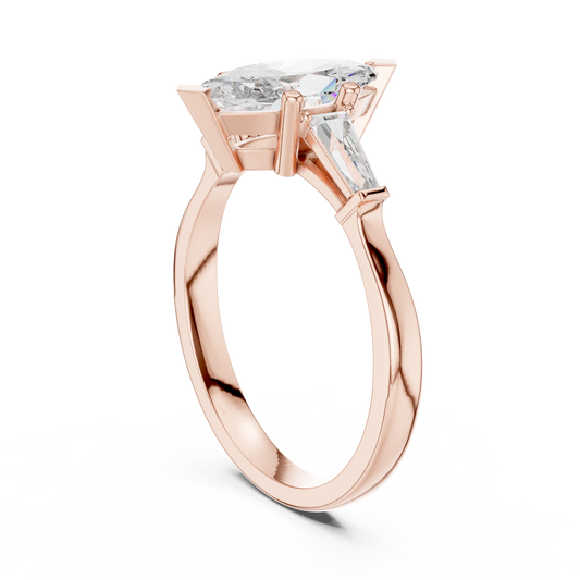 Pear Side Stone Lab Grown Diamond Ring