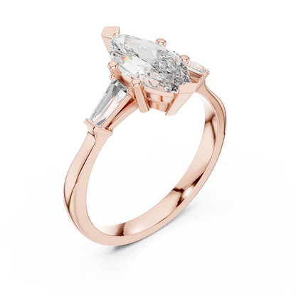 Pear Side Stone Lab Grown Diamond Ring